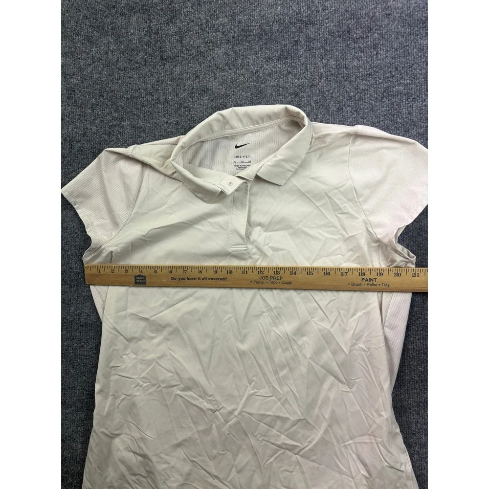 Nike Polo Shirt Womens XL White Dri-FIT Short Sleeve Mesh Back Activewear 65257